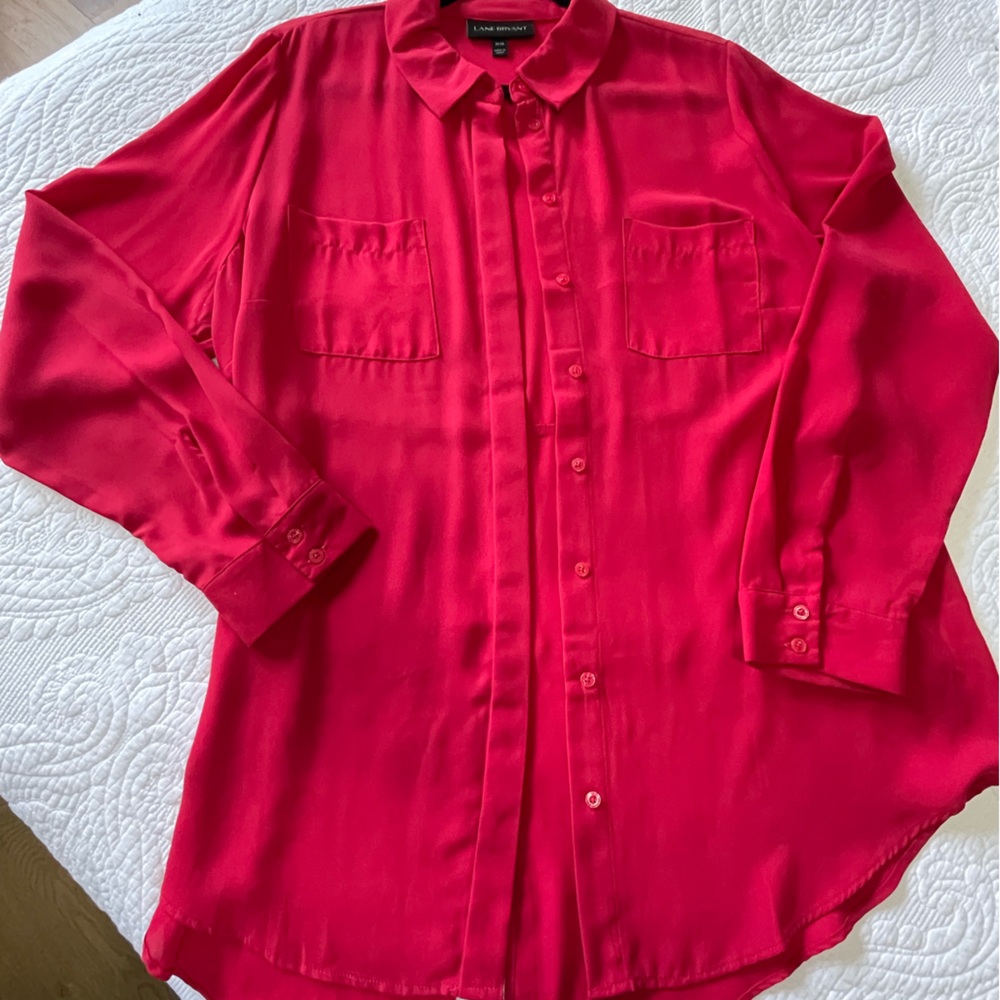 Lane Bryant Red Blouse